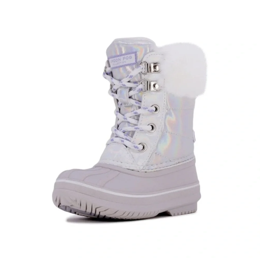 LONDON FOG Girls Bell Court Cold Weather Warm Lined Snow Boot Size 8 # Box 678